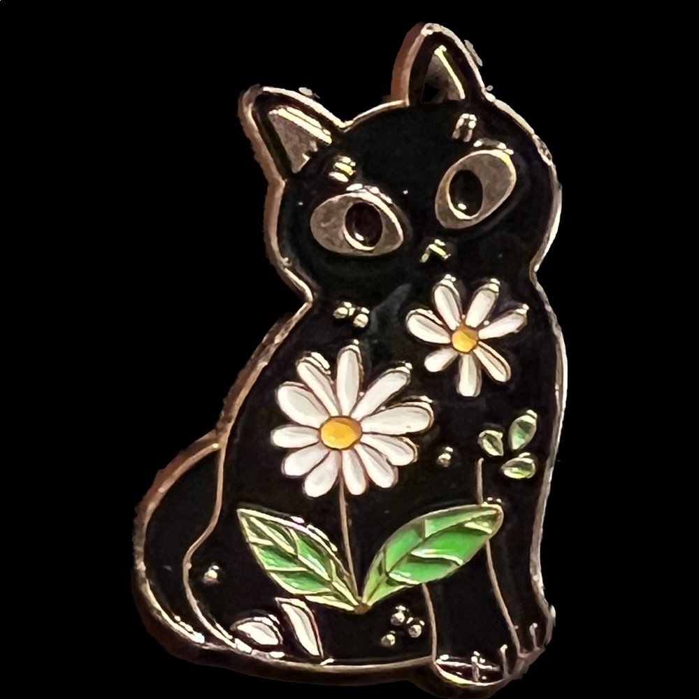 Floral Cat Pin Brooch